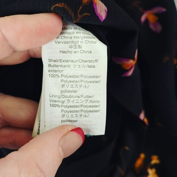 Madewell Womens S Black Floral Smocked Blouse Long Sleeve Romantic‎ Officewear - Picture 6 of 13